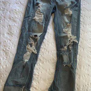 ripped blue mom jeans